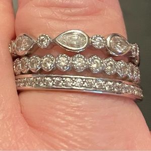Diamonique Set of 3 Stackable Rings
Sterling Silver